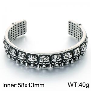 Stainless Skull Bangle - KB214325-LU