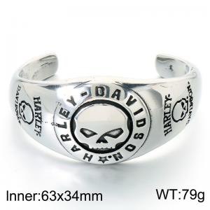 Stainless Skull Bangle - KB214370-LU