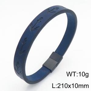Stainless Steel Leather Bracelet - KB214764-SJ