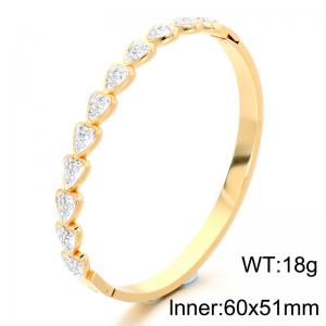 Stainless Steel Stone Bangle - KB214836-SP
