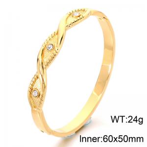 Stainless Steel Stone Bangle - KB214844-SP