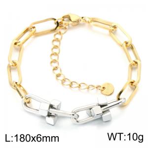 Stainless Steel Gold-plating Bracelet - KB214848-SP