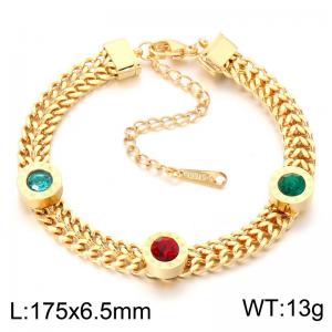 Stainless Steel Gold-plating Bracelet - KB214850-SP