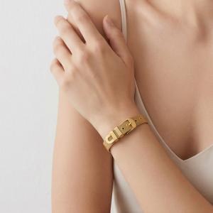 Stainless Steel Gold-plating Bracelet - KB215264-Z