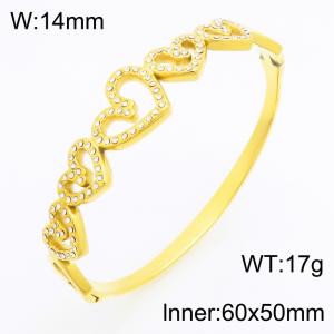 Stainless steel water crystal bracelet with gold plating, suitable for daily wear by women - KB215266-KSZ