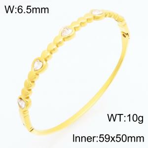 Stainless steel water crystal bracelet with gold plating, suitable for daily wear by women - KB215267-KSZ