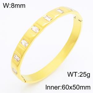 Stainless steel water crystal bracelet with gold plating, suitable for daily wear by women - KB215269-KSZ