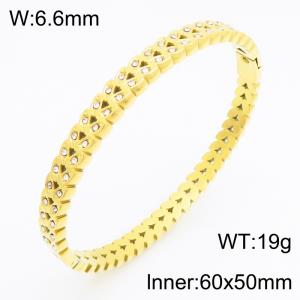 Stainless steel water crystal bracelet with gold plating, suitable for daily wear by women - KB215272-KSZ