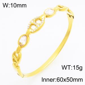 Stainless steel water crystal bracelet with gold plating, suitable for daily wear by women - KB215274-KSZ