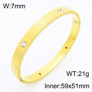 Stainless steel water crystal bracelet with gold plating, suitable for daily wear by women - KB215277-KSZ