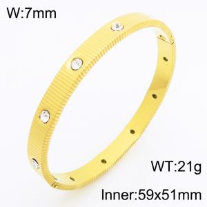 Stainless steel water crystal bracelet with gold plating, suitable for daily wear by women - KB215279-KSZ