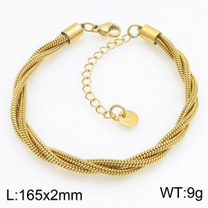 Stainless Steel Gold-plating Bracelet - KB215979-CQ