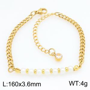 Stainless Steel Gold-plating Bracelet - KB215990-CQ