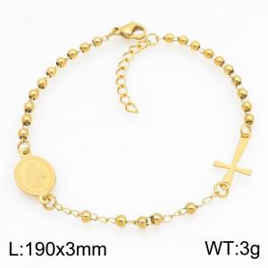 Stainless Steel Gold-plating Bracelet - KB215991-CQ