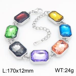 Stainless Steel Stone Bracelet - KB216178-SP