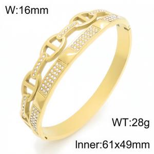 Stainless Steel Stone Bangle - KB216296-KSZ