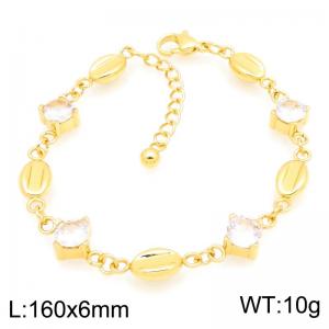 Stainless Steel Gold-plating Bracelet - KB216499-JW