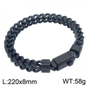 Stainless Steel  Bracelet for Men, Heavy Chunky Curb Chain Wrist Bracelet Secure Lock Clasp Male Jewelry Gift - KB216604-KFC