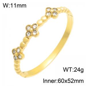 Stainless Steel Stone Bangle - KB216659-SP