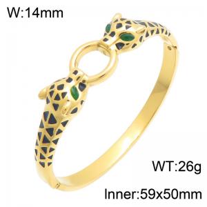 Stainless Steel Stone Bangle - KB216661-SP