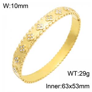 Stainless Steel Stone Bangle - KB216662-SP