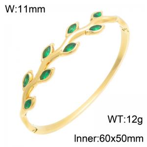 Stainless Steel Stone Bangle - KB216667-SP
