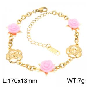 Stainless Steel Gold-plating Bracelet - KB216673-SP