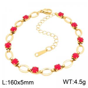 Stainless Steel Stone Bracelet - KB216678-SP