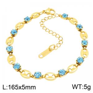 Stainless Steel Stone Bracelet - KB216679-SP