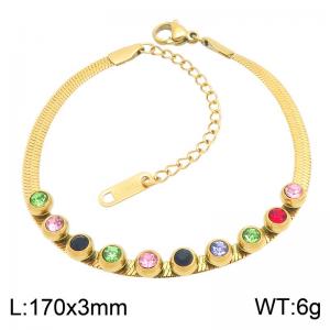 Stainless Steel Stone Bracelet - KB216680-SP