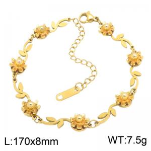 Stainless Steel Gold-plating Bracelet - KB216681-SP