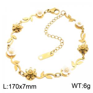 Stainless Steel Gold-plating Bracelet - KB216682-SP