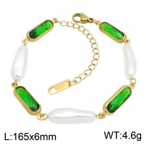 Stainless Steel Stone Bracelet - KB216690-SP