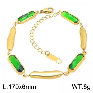 Stainless Steel Stone Bracelet - KB216691-SP