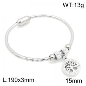 Stainless Steel Stone Bracelet - KB216697-TSC