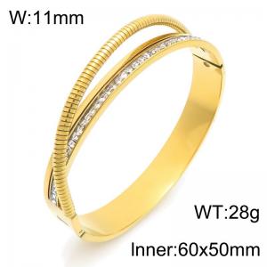 Stainless Steel Stone Bangle - KB216736-TSC