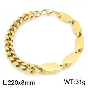 Stainless Steel Gold-plating Bracelet - KB216753-TSC