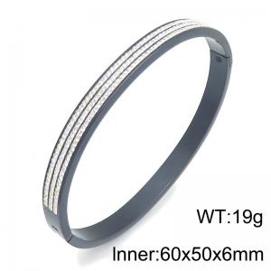 Stainless Steel Stone Bangle - KB216794-TSC