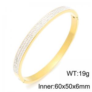 Stainless Steel Stone Bangle - KB216795-TSC