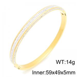 Stainless Steel Stone Bangle - KB216797-TSC