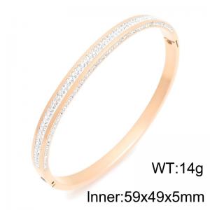 Stainless Steel Stone Bangle - KB216799-TSC