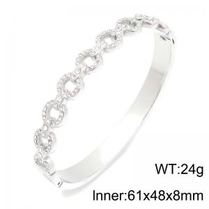 Stainless Steel Stone Bangle - KB216805-TSC