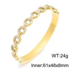 Stainless Steel Stone Bangle - KB216806-TSC