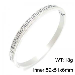 Stainless Steel Stone Bangle - KB216811-TSC