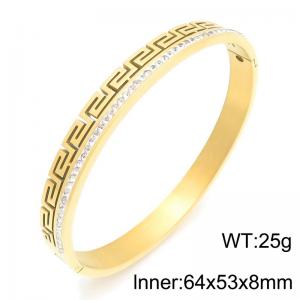 Stainless Steel Stone Bangle - KB216813-TSC