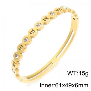 Stainless Steel Stone Bangle - KB216825-TSC