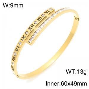 Stainless Steel Stone Bangle - KB216827-TSC
