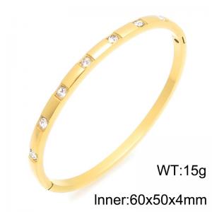 Stainless Steel Stone Bangle - KB216829-TSC