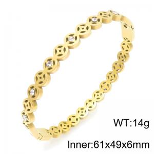 Stainless Steel Stone Bangle - KB216831-TSC