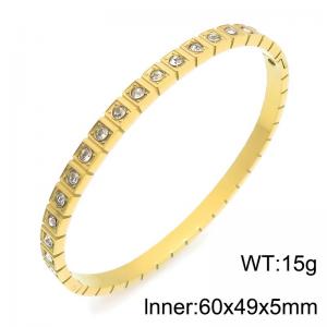 Stainless Steel Stone Bangle - KB216833-TSC